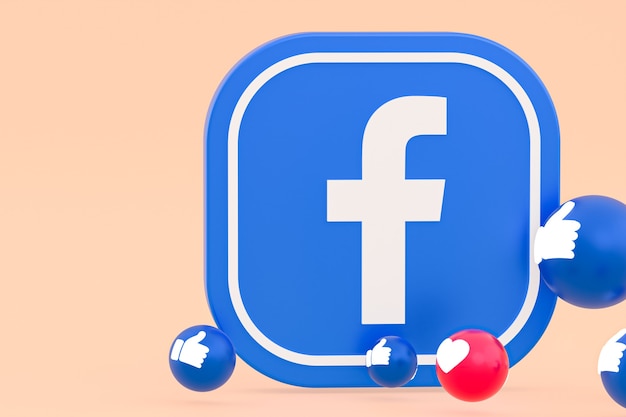 Rendu 3d de réactions Facebook emoji, symbole des médias sociaux