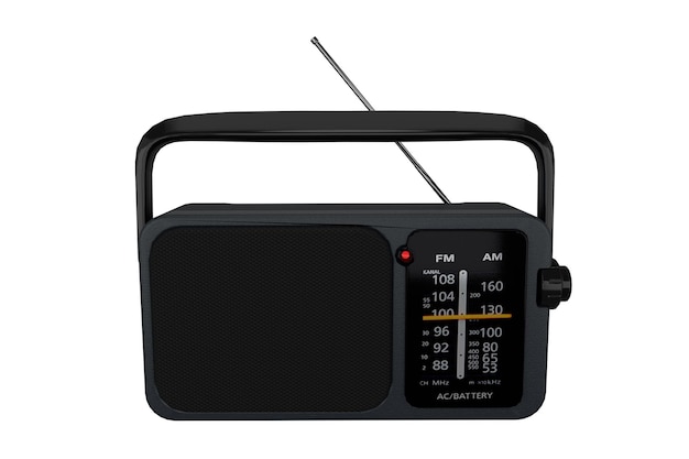 rendu 3d réaliste vieille radio portable