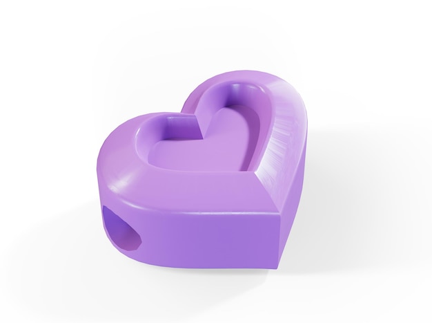 Le rendu 3D de Red Heart Glass