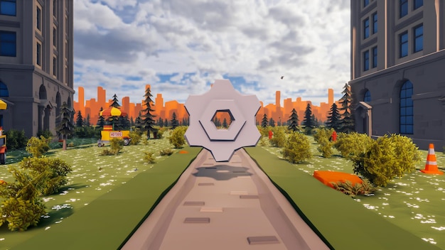 Rendu 3D et ressources graphiques low poly pour les objectifs de développement durable la biodiversité une économie et une écologie en croissance