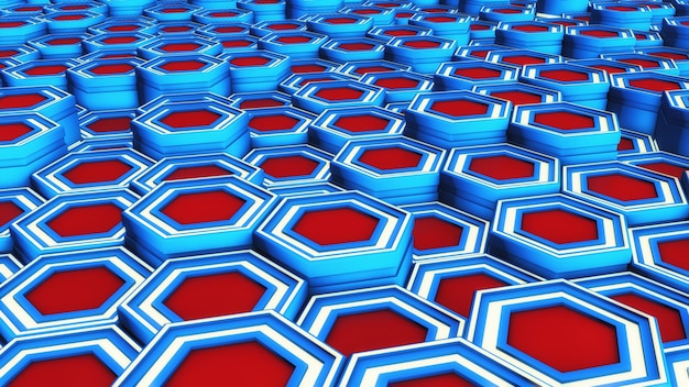 Rendu 3d Résumé fond de géométrie hexagonale