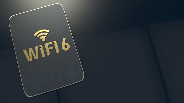 Rendu 3D s'appuyant sur tablette pour wifi 6