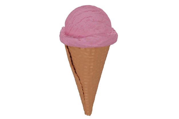 Rendu 3d saveur réaliste de cornet de crème glacée à la fraise