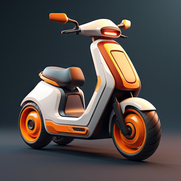 Rendu 3D d'un scooter électrique de concept futuriste