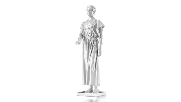 Rendu 3d sculpture antique en marbre brillant en noir et blanc entièrement rose