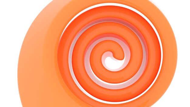 rendu 3d de la spirale volumétrique orange