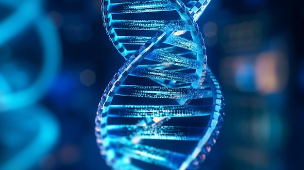 Rendu 3D de la structure dynamique de l'ADN Structure filaire de l'ADN