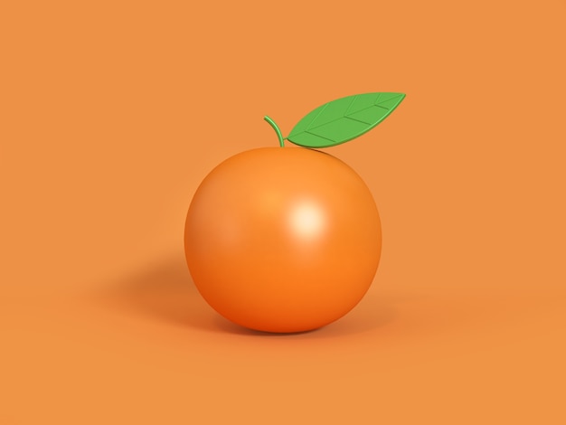 Photo rendu 3d de style minimaliste orange dessin animé