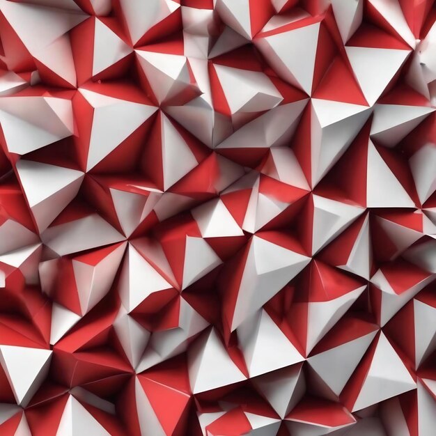 Rendu 3D de surface grunge de fond abstrait triangulaire blanc et rouge