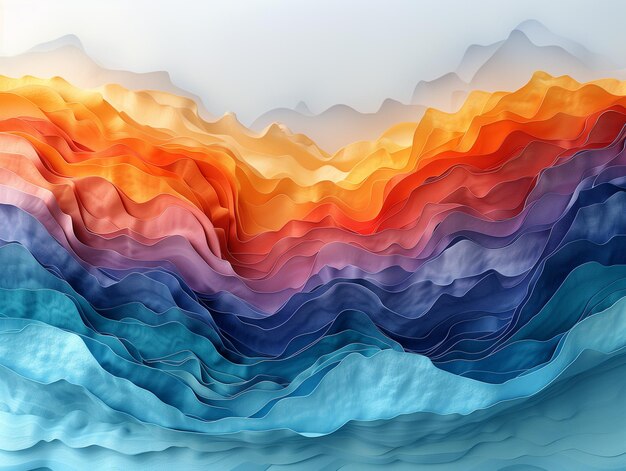 rendu 3D de la surface de l'onde de l'arc-en-ciel