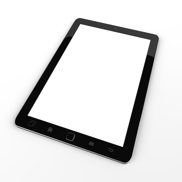 Le rendu 3D de la tablette noire numérique moderne