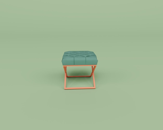 Rendu 3d de tabouret isolé sur fond pastel scène minimale de fond 3d