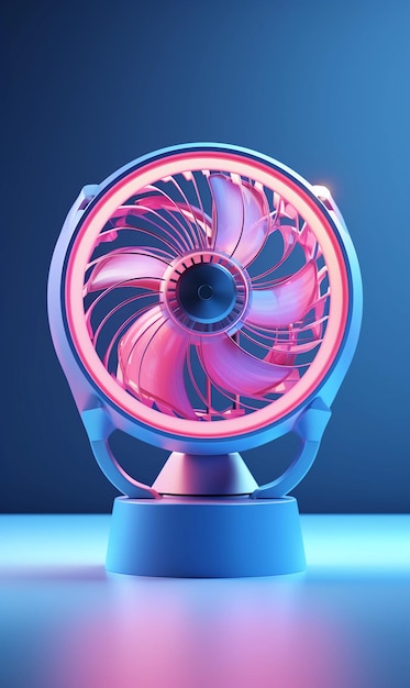 Rendu 3D sur le thème du petit ventilateur de bureau