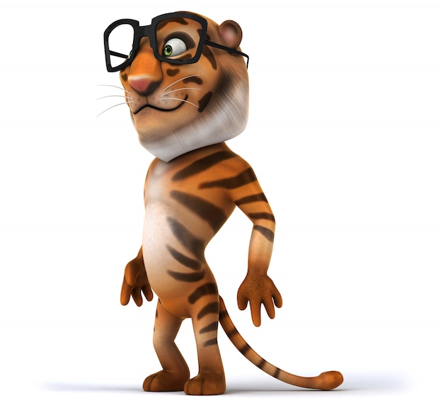 Rendu 3D de tigre drôle