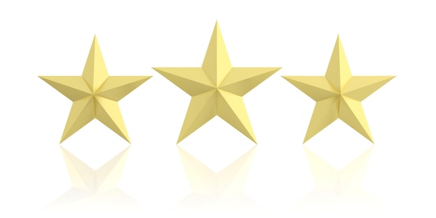 rendu 3d trois étoiles d'or