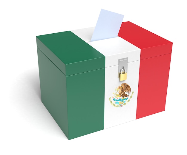 Rendu 3D de l'urne du drapeau mexicain