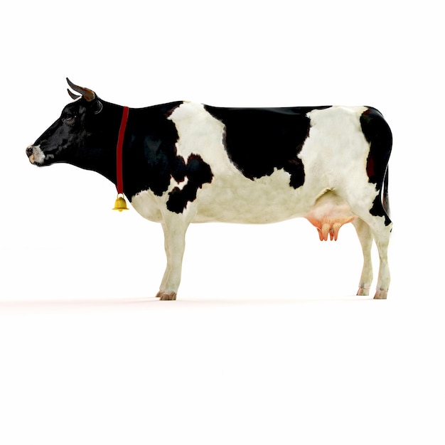 rendu 3d de la vache sur fond blanc