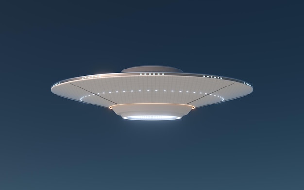 Rendu 3D de vaisseaux spatiaux OVNI de science-fiction