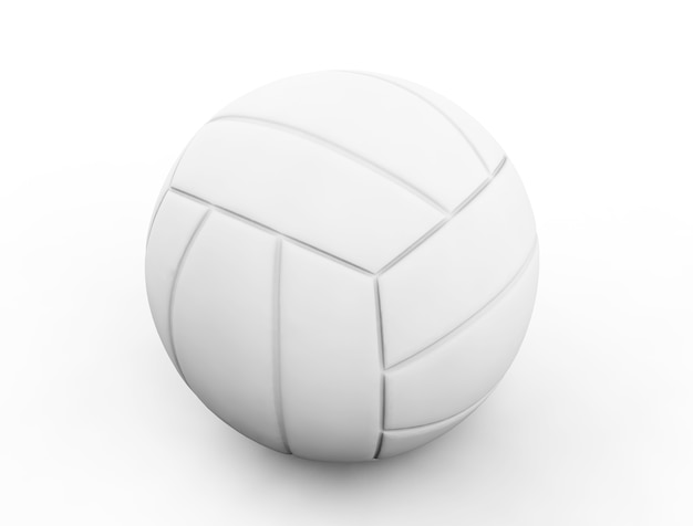Photo rendu 3d volley-ball standard blanc isolé sur fond blanc.