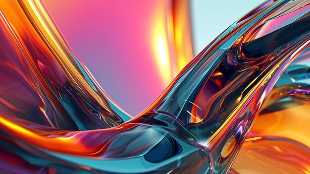 Photo un rendu abstrait 3d fascinant qui présente des couleurs vives et des formes complexes