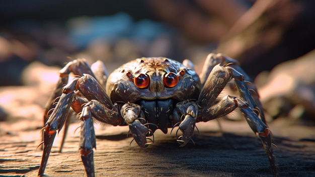 rendu d'une araignée ressemblant à un crabe-âne avec des yeux sans âmeGenerative AI