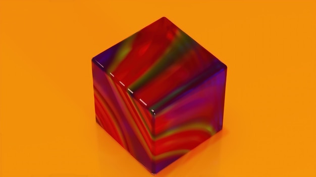 Rendu cube de marbre d