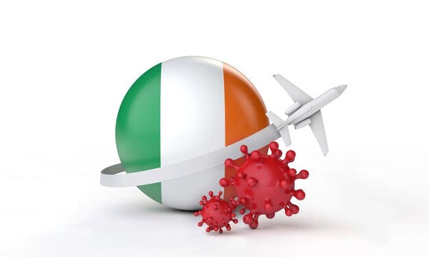 Rendu du concept de voyage d'épidémie de cononavirus en irlande