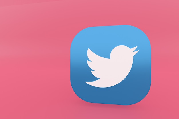 Rendu du logo de l'application Twitter sur rose