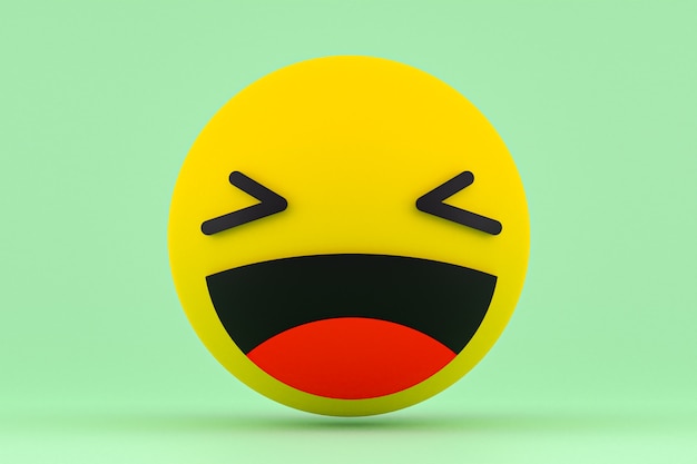Rendu d'emoji de réactions Facebook, symbole de ballon de médias sociaux avec motif d'icônes facebook