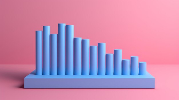 D rendu d'un graphique à barres pour l'analyse de la recherche en référencement d'entreprise, le trading de forex et l'inflation