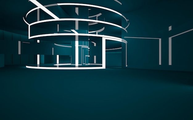 rendu d'illustration 3D intérieur turquoise lisse