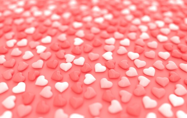 Rendu de modèle de coeurs de bonbons Saint Valentin