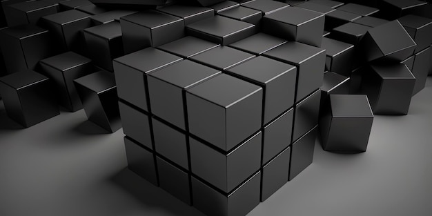 Rendu d'un motif de cubes noirs