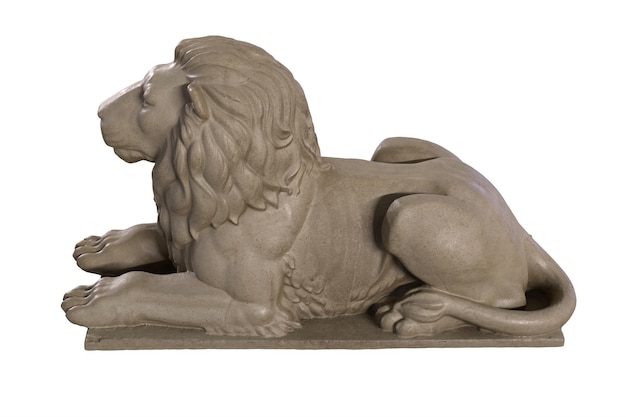 D rendu de la sculpture en pierre lion couché isolated on white