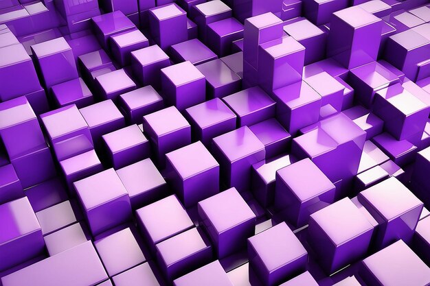 Un rendu tridimensionnel des blocs violets.