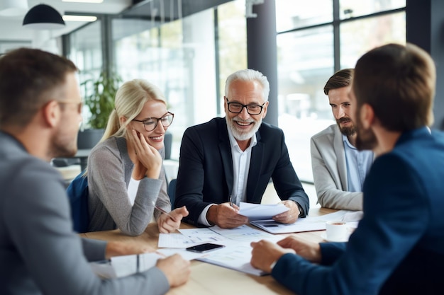 Photo renforcer le succès formateur supérieur en affaires catalyse la croissance parmi les professionnels du bureau