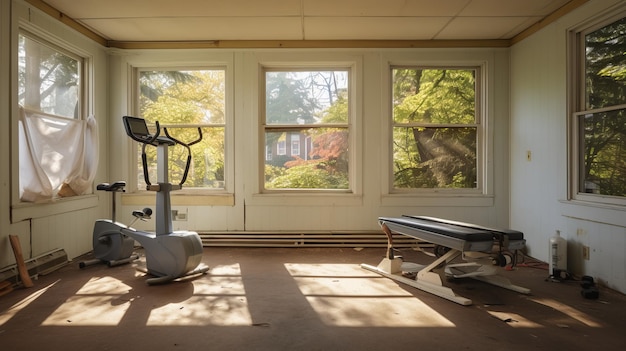 Photo une rénovation nécessaire pour capturer l'essence de l'amérique rurale dans une salle d'exercice