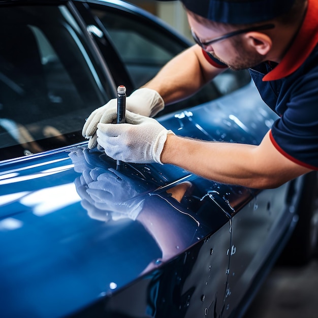 Réparation du panneau de carrosserie de la porte du garage