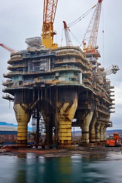 Photo réparation de la plate-forme pétrolière du chantier naval