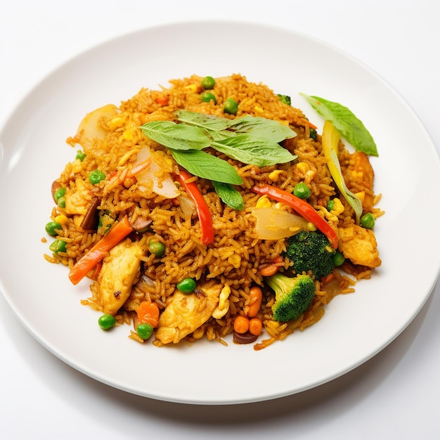 Repas asiatique rapide et sain à base de riz frit crevettes fraîches citron vert et légumes dans un bol noir