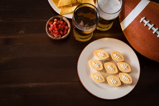 Repas de football, jour du Super Bowl