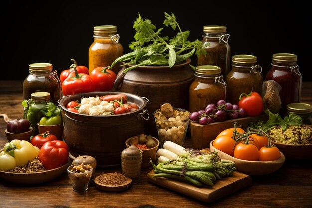 Photo un repas gourmet sain avec des légumes frais biologiques