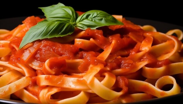 Repas de pâtes italiennes saines avec des herbes de tomate et du parmesan généré par l'IA