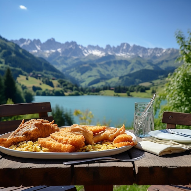 repas en plein air à des fins publicitaires