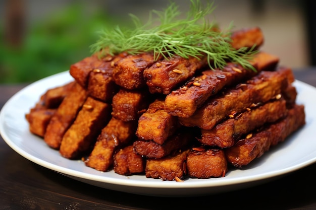 Repas sain au tempeh cuit au four