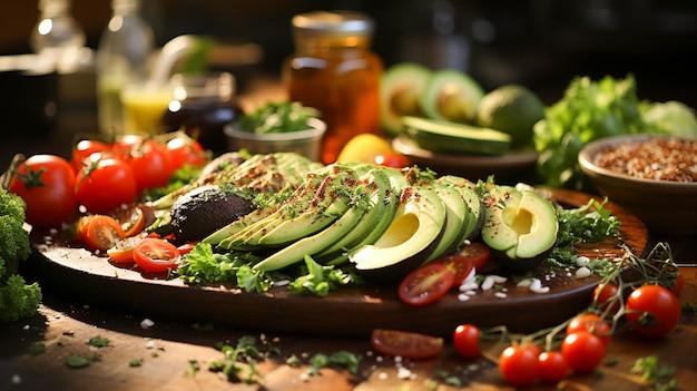 Repas végétarien sain avec des ingrédients biologiques frais