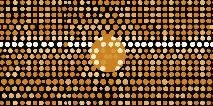 Photo répétition d'un motif minimaliste en demi-ton avec de petits cercles dorés disposés en grille ar 21 v 52 id de poste c4c5315f402941c4b933e0b95dbd881a