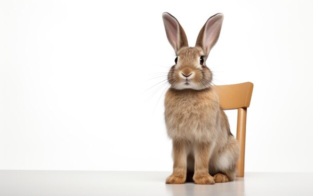 Un repos royal de Rabbit39 sur une chaise de salle à manger isolée sur un fond transparent