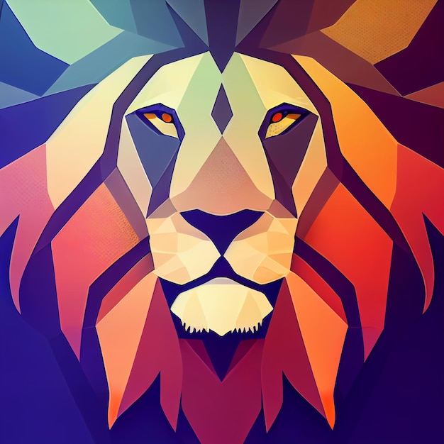 Représentant l'icône de l'application abstraite de lion