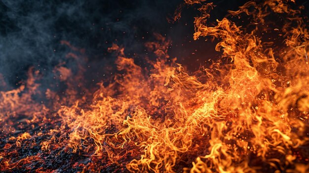 Une représentation 3D du feu avec des flammes réalistes